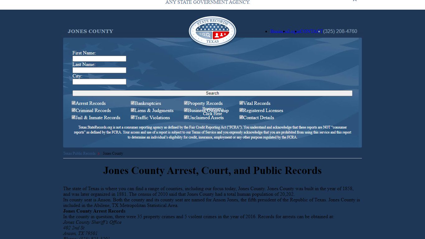 Jones County Arrest, Court, and Public Records